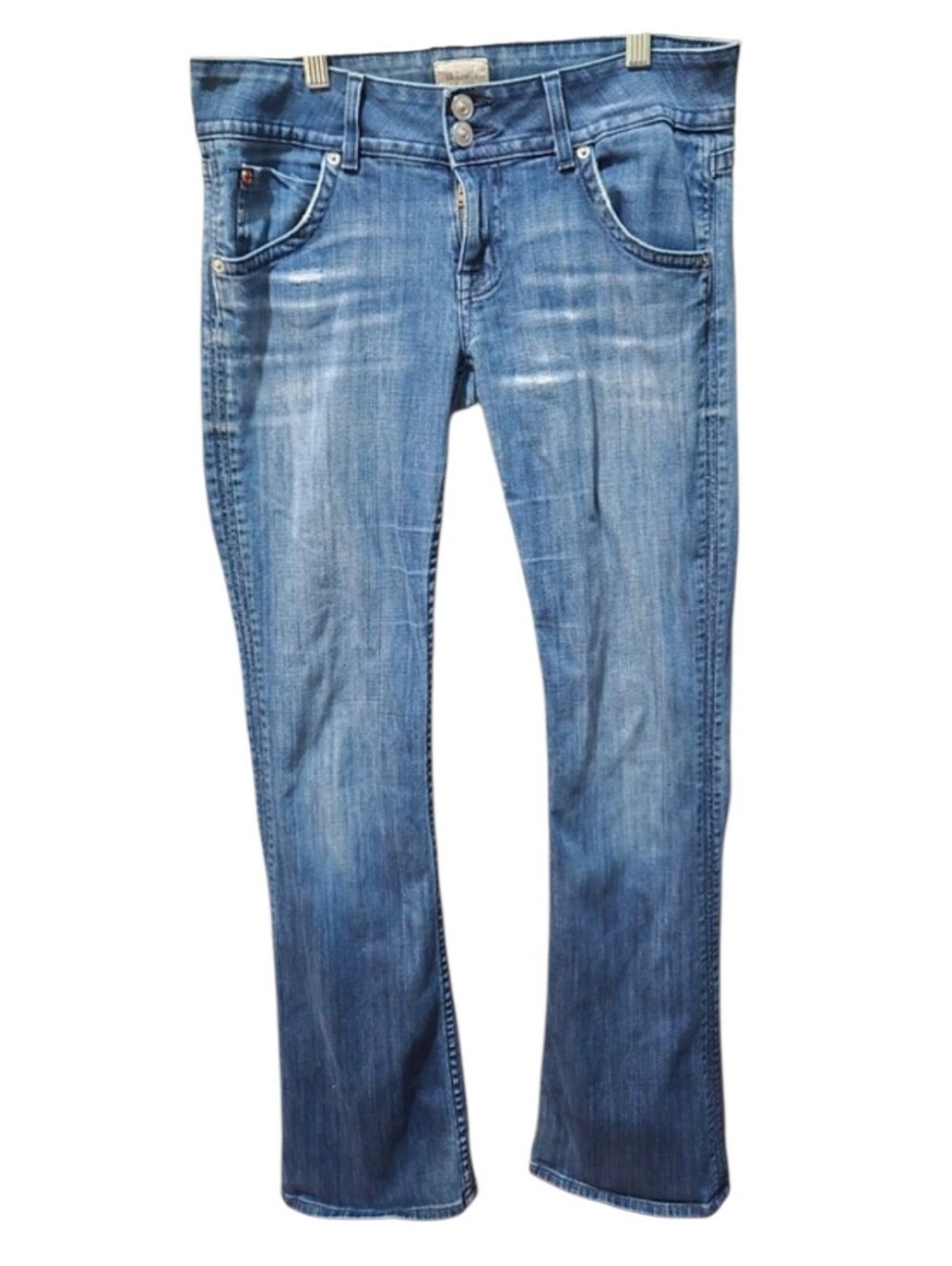 Hudson Jeans Size 29 Bootcut Flap Pocket Double Button Medium Wash Made USA